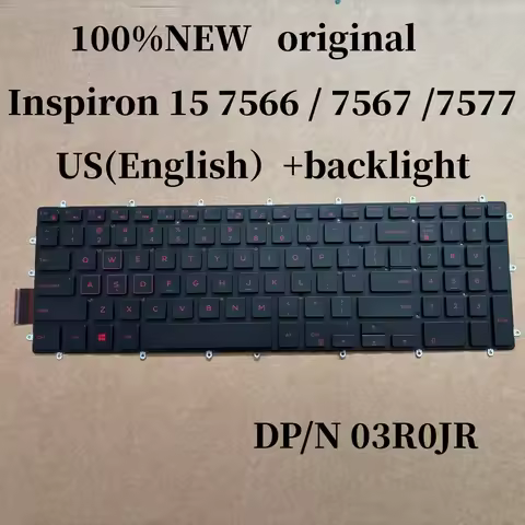 100%NEW US ENGLISH For DELL Inspiron 7577 7567 7566 G3 3590 3500 3579 G5 5500 5590 7590 laptop keybo