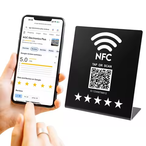 NFC qr Code Card Programmable Google Review Stand QR Code and NFC Card One Tap Scan QR Code Get More