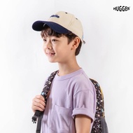 HUGGER小文青撞色兒童棒球帽 Hello藍灰色 HUGGER背包小汽車同款