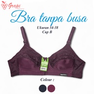 Non-Padded Bra - Cup B Size 34-38 | 3/s4 Plain Lace Cups with 2 Hooks | Grape Underwear