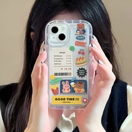 Photo frame airbag soft case for iphone 14promax 11 13 12 7Plus 8 6 X XS Max cute bear rabbit cover