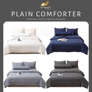[READY STOCK] Premium Plain Series Summer Comforter Quilt Blanket Cotton Made Machine Washable -  Si