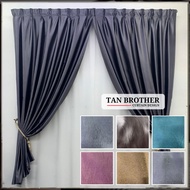 100% Blackout Curtain!! Langsir Bercorak, Kain Tebal, Curtain Blackout UV Protection (Hook) Made Cur