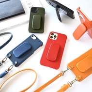 全機型適用 免運 手機殼 栃木皮革【圓潤支架組合】直播觀看 手機背帶 S Jeans 皮革 男士 手機斜揹包 BF04M