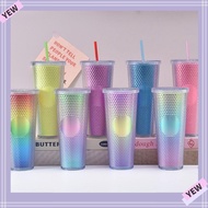 YYE Straw Water Bottle, with Straw Party Supplies Diamond Studded Cup,  Plastic 1000ml Starbuck Cup Travel Fitness