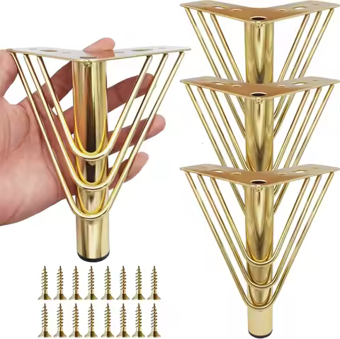 Gold Metal Furniture Legs, 4/6/8/10 Inch, 4Pcs Rust Resistant Anti-Slip Feet for Sofa, Cabinet, Dres