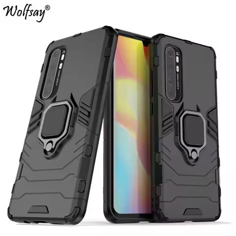 For Xiaomi Mi Note 10 Lite Case Armor Magnetic Suction Stand Full Edge Cover Mi Note10 Lite Case For