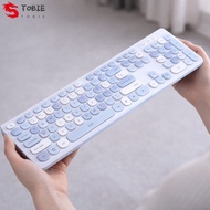 TOBIE USB Wireless Keyboard, Thin Design 104 Keys Layout Wireless Keyboard Combo, Battery Operated 2