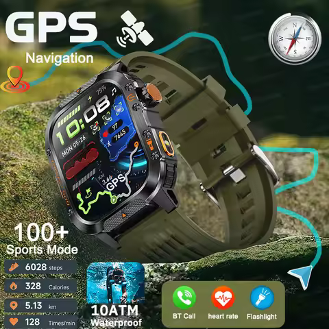 Outdoors NEW T-REX3 Military GPS Smart Watch Men Compass Altimeter 10ATM Waterproof LED Flashlight F
