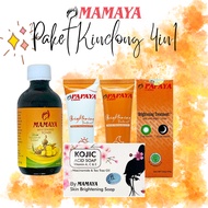Mamaya 4IN1 Handsoap Package - KOJIC ACID SOAP 70GR/135GR - TEMULAWAK FACE TONER - DAY &amp; NIGHT CREAM - BPOM