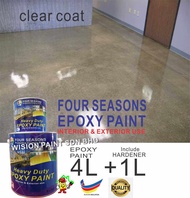 5Litre ( CLEAR EPOXY ) Paint Epoxy Floor Paint Coating ( FOUR SEASONS ) 5L (Cat Lantai Simen Epoxy)
