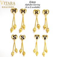 Emas 916 Anting-anting huruf dengan warna dan batu | Gold 916 Alphabet Earring with colour and stone design EA01+