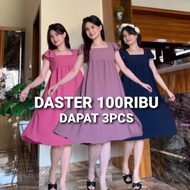 100 Thousand Get 3 Pcs Summer Babydoll Daster/ Summer Dress Ruffle Babydoll Daster Outfit Kekinian