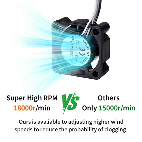 2510 Fan For Bambu Lab X1/P1 A1 Hotend Cooling Fan With Cable Rapid Cooling Fan For Bambu X1C P1S P1