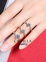 Camilla Jewelry Moissanite Diamonds With Certificate/Engagement Ring For Women Original/925 Silver O