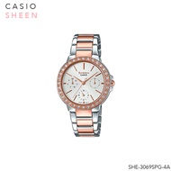 นาฬิกาข้อมือ CASIO SHEEN รุ่น SHE-3069SPG-7A สายแสตนเลส สองกษัตริย์ ประกันศูนย์ CMG