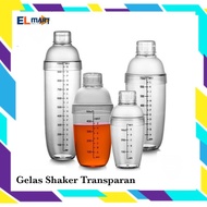 Transparent Drink Shaker Bottle 350 500 700ml Coctail Measuring Cup CK7