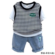 sdm playset boybaby girl clothing set newborn giftBoys summer suit 2023 new foreign style baby hands