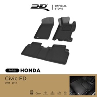 3D Mats พรมปูพื้นรถยนต์ HONDA CIVIC 8 FD 2008-2012 พรมกันลื่น พรมกันนํ้า พรมรถยนต์