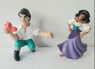 Disney Prince Eric and Esmeralda Figurines PVC 膠公仔 懷舊玩具:美國迪士尼人物: 艾瑞克王子和艾絲梅拉達公主