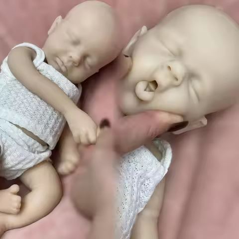 33cm Unpainted Washable LouLou Bebe Reborn Girl Can Open Mouth Solid Silicone Soft Newborn Baby Girl
