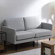 Iris Ohyama PCS-2S Sofa, Comfortable to Sit, Width 51.2 inches (130 cm), Light Gray, Pocket Coil Use