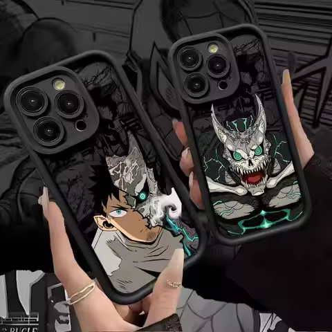 Kaiju No. 8 Anime Fashion Phone Case For iPhone 17 16 15 14 13 12 11 Pro Max Plus Black Full Coverag