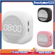 【BM】Alarm Clock Bluetooth Speaker Multifunction with LED Mirror Snooze Wireless Subwoofer Music Player Table Clock