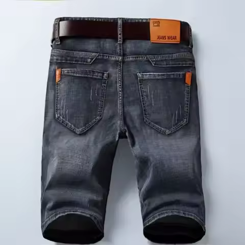 Denim Shorts Men's Summer Thin Straight Classic Designer Business Short Jeans Brand Clothing Stretch