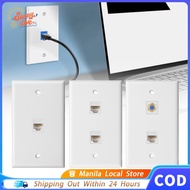 Coaxial F Type RJ45 Outlet Wall Plate ABS 1/2port Cat6 Ethernet Wall Plate RJ45 Wall Plate Socket