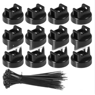 12PCS Magnetic Cable Tie HoldersFlexible Nylon Zip TiesButton Heads-for Home Office Workshop& Gar