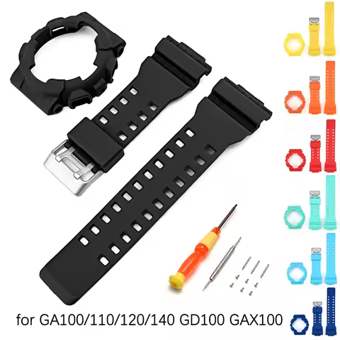 Resin Watch Strap Case Bezel for Casio G-SHOCK GA-110 GD120 GD-100 GLS100 Men Sport TPU Watch Band M