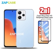 Soft Case Xiaomi Redmi 12 4G 9C 9T 10A 10C 12C 9 9A Casing Ultra Clear Free Tempered Glass