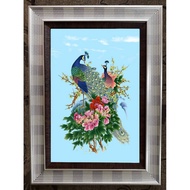 Double Peacock Photo Frame External Size 17x23 Inches (12x18 Inch Image) Cut-Off Glass