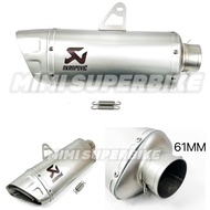 UNIVERSAL 61MM RACING MUFFLER BOX TITANIUM AKA AKRA YAMAHA R1 KAWASAKI Z1000 ZX10 ZX10R EXHAUST PIPE
