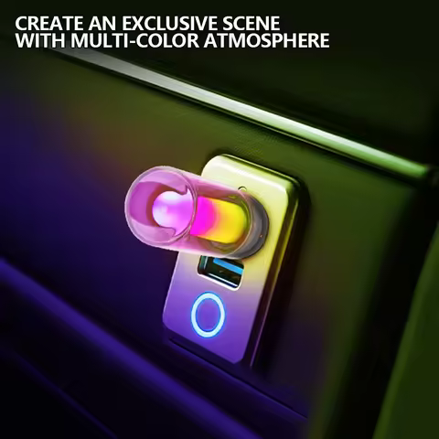 Car Retro 5V LED Bulbs Incandescent Atmosphere Ornament Light Universal USB LED Candle style Rainbow