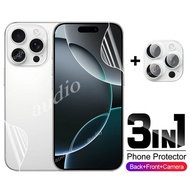 3in1 Front Back Lens Hydrogel Film For iPhone 16 Pro Max Plus 5G For iPhone16 Pro Max 5G 2024 Smartp