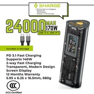 Shargeek/Sharge Cyber Prism 170W 24000mAh Power Bank PD3.1 Fst Charging Laptop Powerbank w Display 8