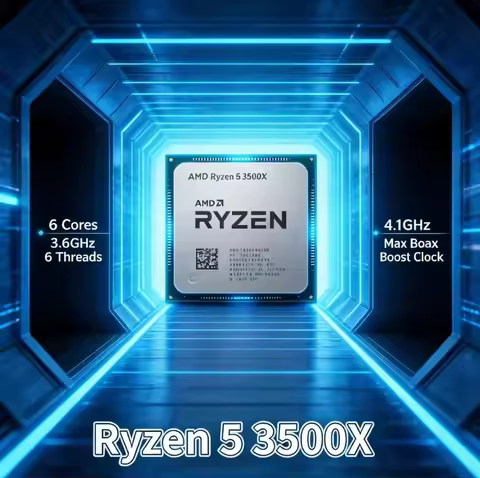 6 Cores 6 Threads AMD Ryzen 5 3500X R5 3500X 3.6GHz Base 4.1GHz Boost 32MB Cache AM4 Gaming Desktop 