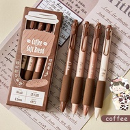 4pcs Cute Coffee Neutral Pens for School Writing Kawaii Office Supplies Children's Stationery