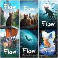 Flow 2024 Movie Hd Poster Wall Art Print - Bedroom, Living Room, Bar, Cafe Cartoon Home Decor,No Fra