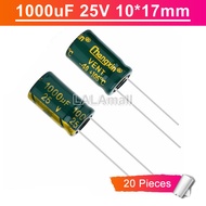 10pcs Capacitor 1000uF 25V Through Hole Electro Electrolytic Capacitor 25V1000uf 1000uF25V 10×17mm 1