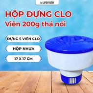Floating 200G Chlorine Tablet Container, Swimming Pool Disinfection Chlorine Container