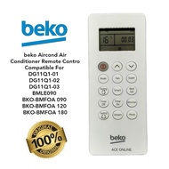 beko Aircond Air Conditioner Remote Contro (Original or OEM)Compatible For DG11Q1-01  DG11Q1-02 DG11