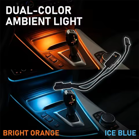 LED Cup Holder Ambient Light Orange/Ice Blue Center Console Atmosphere Lamp Fit For BMW 3 Series F30