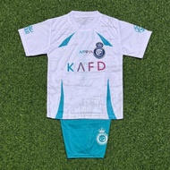 ALNASSR WHITE RONALDO Kids Football Set Kids Football Jersey From Ages 1-15 Years