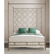 GOLDEN 180x200cm CANOPY BED FRAME WITHOUT MATTRESS King Size Double Metal Modern Style Bedroom High Frame Rak Katil