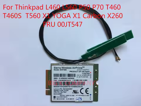 EM7455+2PCS antenna FRU 00JT547 4G for T470P T570 L460 L560 P50 P70 T460 T460S T560 X1 YOGA X1 Carbo