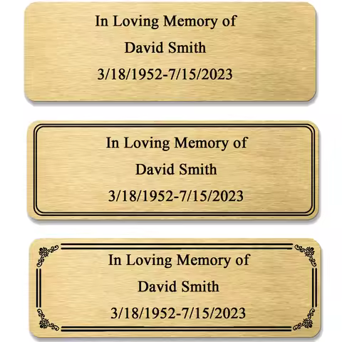 Personalized Stainless Steel Engraved Name Plate Memorial Plaque 3' W X 1' H | Custom Text Engraving