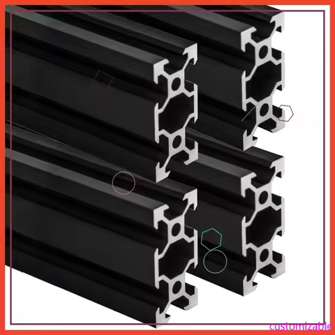 2040 V-Slot Aluminum Extrusion Profile 2000mm, Anodized Silver for 3D Printer & CNC Routers (4 Pack)